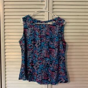 Boden Sleeveless Floral Top - Blue and Pink
